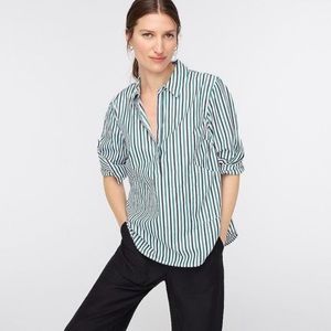 J Crew Striped Button Front Oxford